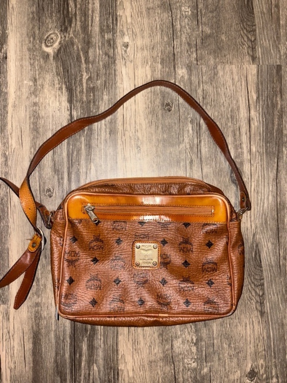 Vintage MCM Visetos Shoulder Bag Crossbody Brown Monogram - 90s